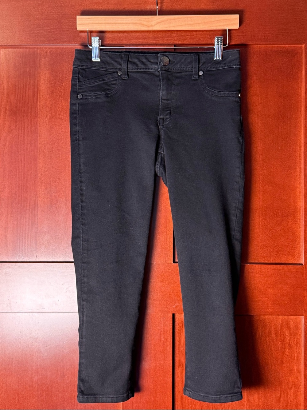 1822 Denim Washed Black High Stretch Crop Capri Jeans Size 6